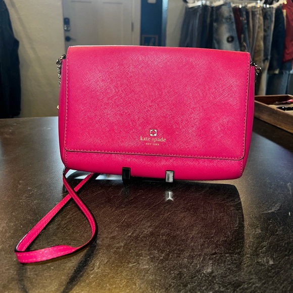 kate spade Handbags - Kate Spade Hot Pink Leather Crossbody Bag